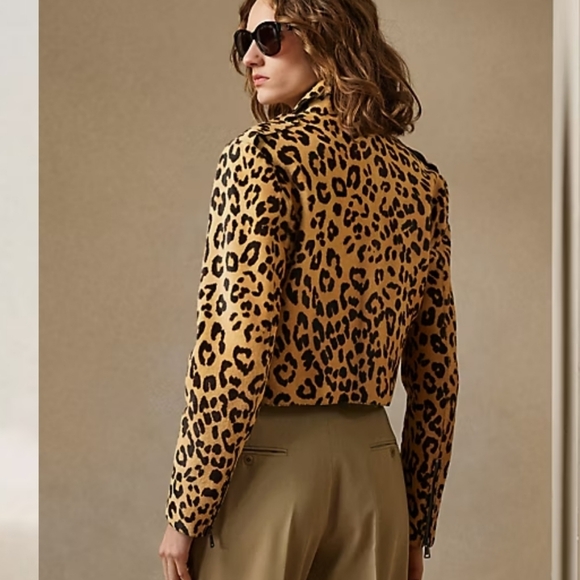 Ralph Lauren Purple Label Bevelyn Leopard Print Leather Jacket MSRP 7336$ - Picture 5 of 14